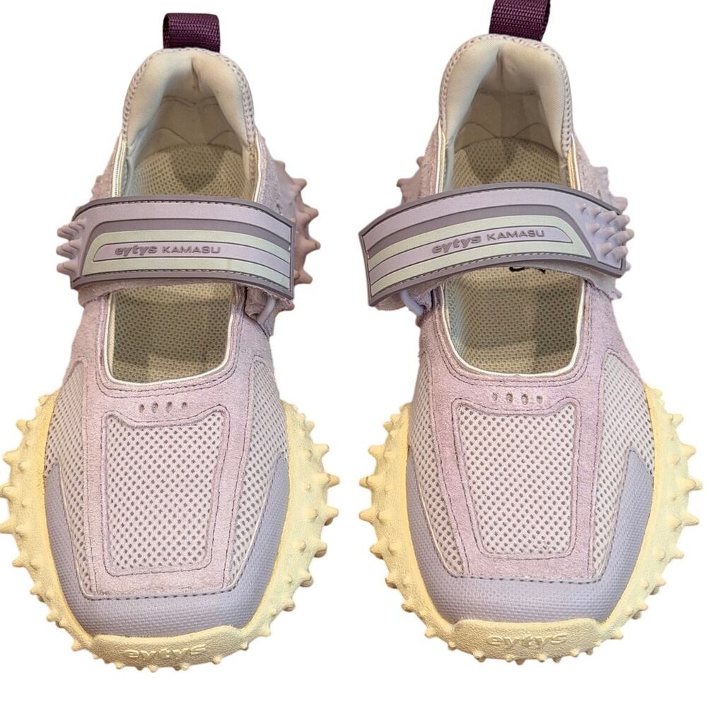 Eytys Kamasu Sneakers Tennis Shoes Purple Slip On Adjustable Strap Treaded 6